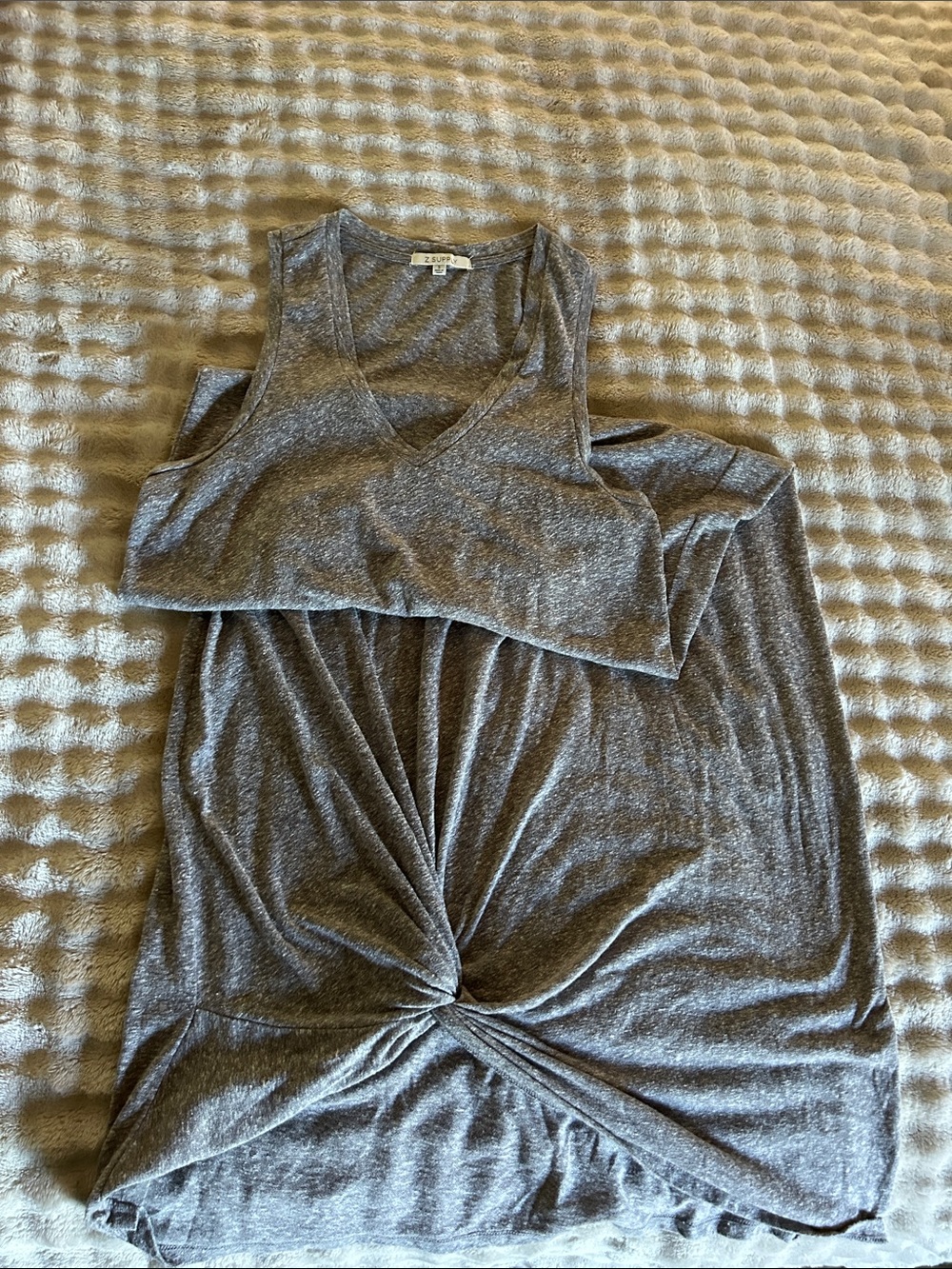 Z Supply Heather Gray Maxi Dress with Front Twist. Buttery soft!
